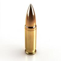 single bullet, isolated on a pure white background photo