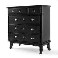 Elegant black wooden dresser on white background photo