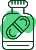 Pill jar Outline Style Icon vector