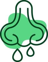 Nose bleeding Outline Style Icon vector