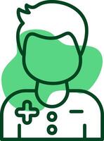 Male Patient Outline Style Icon vector