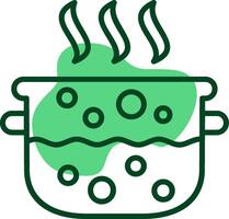Water Boiling Outline Style Icon vector