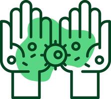 Dirty hands Outline Style Icon vector