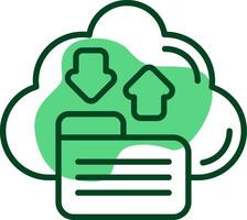 Cloud storage Outline Style Icon vector