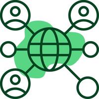 Network Outline Style Icon vector