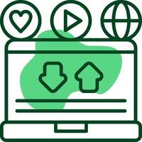Digital Media Outline Style Icon vector