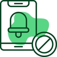 Notifications off Outline Style Icon vector