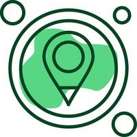 GPS Button Outline Style Icon vector