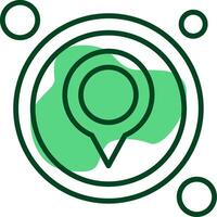 Location pin Button Outline Style Icon vector