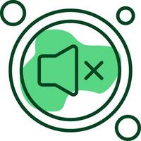 Mute Button Outline Style Icon vector