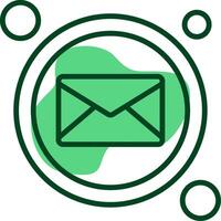 Mail Button Outline Style Icon vector