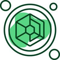Spider Web Button Outline Style Icon vector
