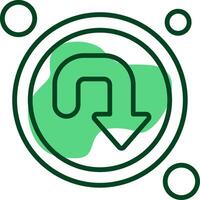 U turn Outline Style Icon vector
