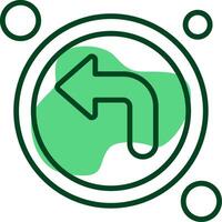 Turn left Outline Style Icon vector