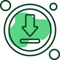 Download Button Outline Style Icon vector