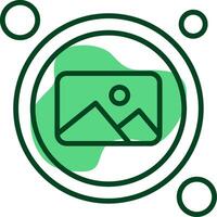 Picture Button Outline Style Icon vector