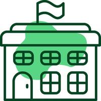 School building Outline Style Icon vector