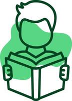 Adult reading Outline Style Icon vector