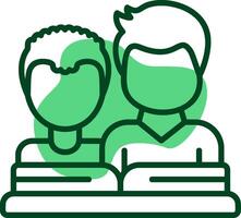 Group reading session Outline Style Icon vector