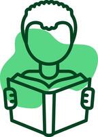 Child reading Outline Style Icon vector