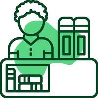 Library checkout counter Outline Style Icon vector