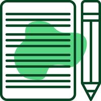 Handwriting practice sheet Outline Style Icon vector