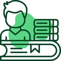 Student with books Outline Style Icon vector