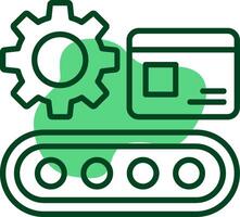 Factory Assembly Line Outline Style Icon vector