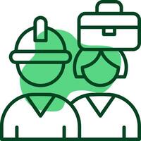 Diverse Work Environment Outline Style Icon vector