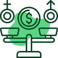 Equal Pay Outline Style Icon vector