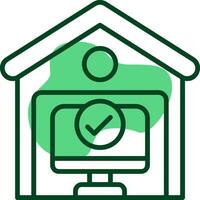 Work from Home Outline Style Icon vector