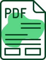 PDF Outline Style Icon vector