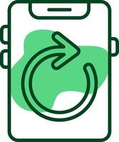 Rotate Outline Style Icon vector