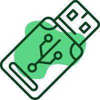 USB Outline Style Icon vector