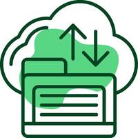 Cloud storage Outline Style Icon vector