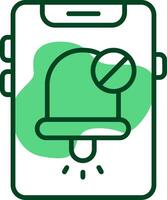 Notifications off Outline Style Icon vector