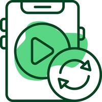 Auto-rotate Outline Style Icon vector