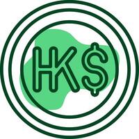 Hong Kong Dollar Sign Outline Style Icon vector
