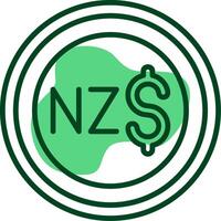 New Zealand Dollar Sign Outline Style Icon vector