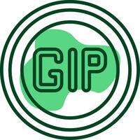 Gibraltar Pound Sign Outline Style Icon vector