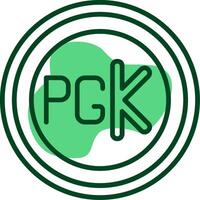 Papua New Guinean Kina Sign Outline Style Icon vector