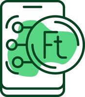 Hungarian Forint Outline Style Icon vector