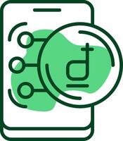 Vietnamese Dong Outline Style Icon vector