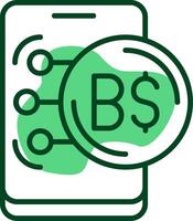 Brunei Dollar Outline Style Icon vector