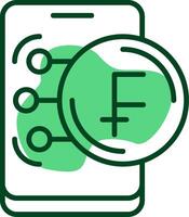 Swiss Franc Outline Style Icon vector