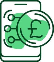 British Pound Sterling Outline Style Icon vector
