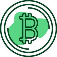 Bitcoin Outline Style Icon vector