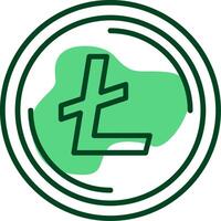 Litecoin Outline Style Icon vector