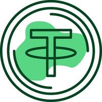 Tether Outline Style Icon vector
