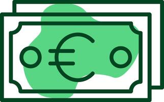 Euro Note Outline Style Icon Design vector